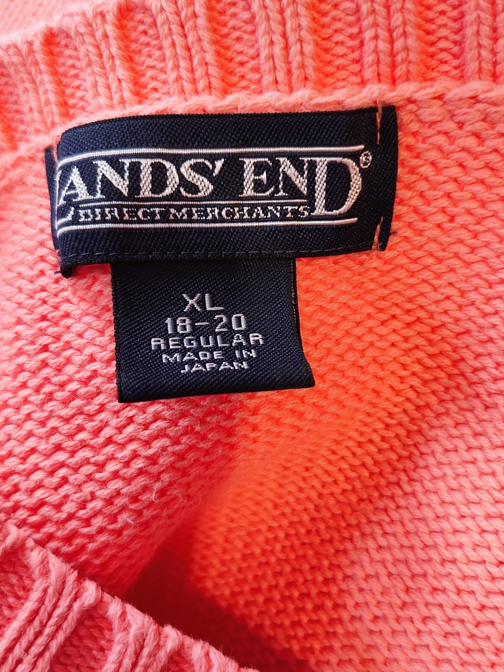 Lands' End Women's V-Neck Sweater in Coral - Picture 3 of 6